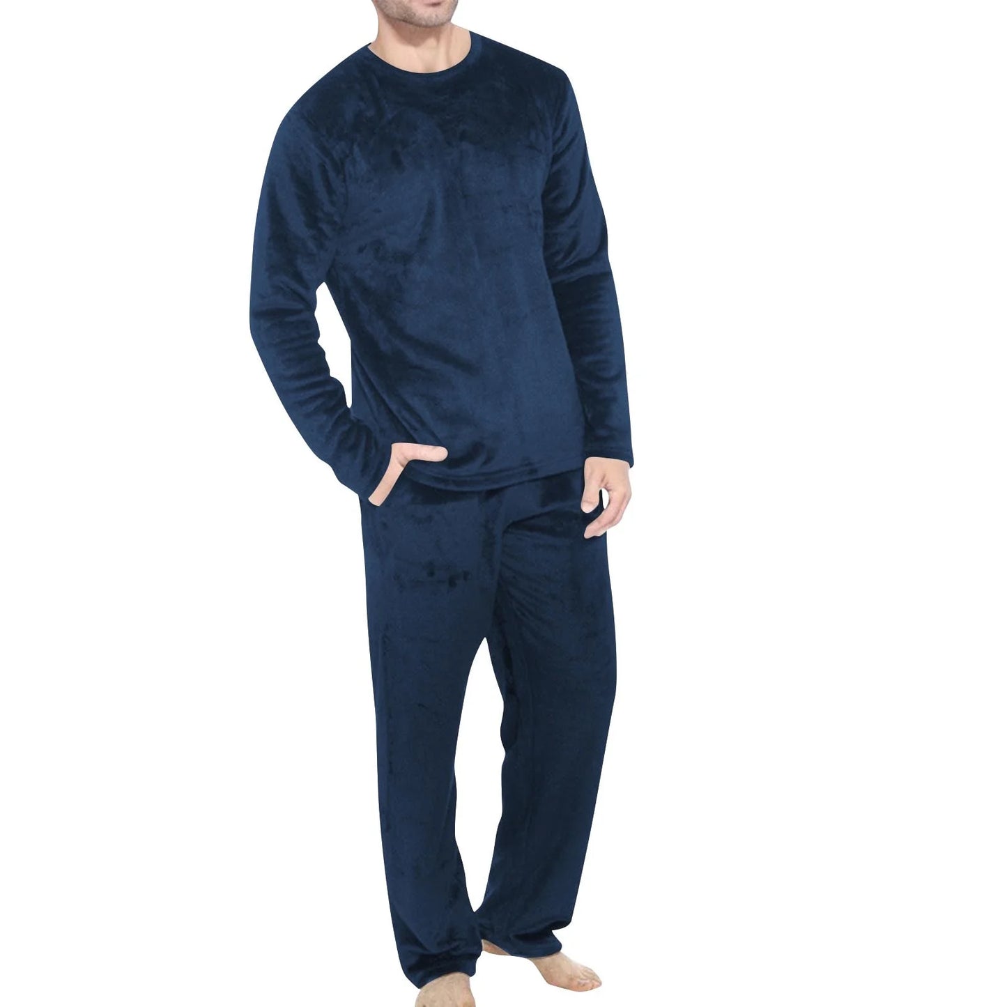 Ensemble de pyjama d'hiver en polaire corail pour homme