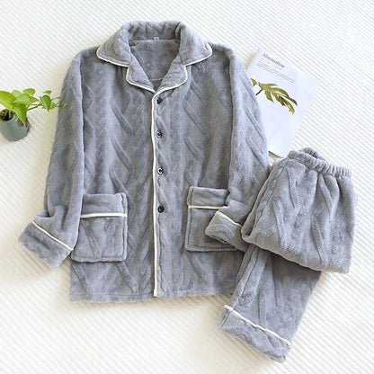 Ensemble pyjama pour couple en polaire corail épaisse