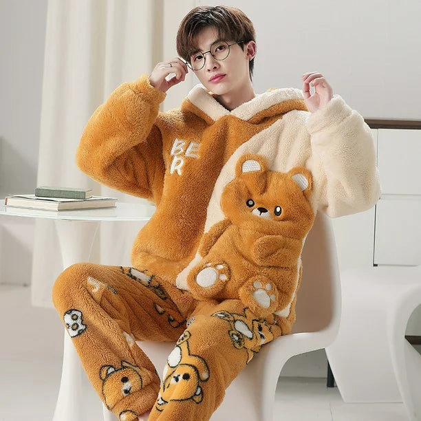 Pyjama Dinosaure Homme Polaire - Flanelle Corail Chaud et Fun 