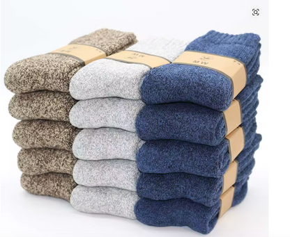 Chaussettes d’hiver en laine mérinos – Homme – Lot de 5