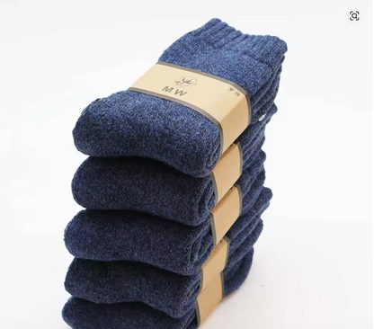 Chaussettes d’hiver en laine mérinos – Homme – Lot de 5
