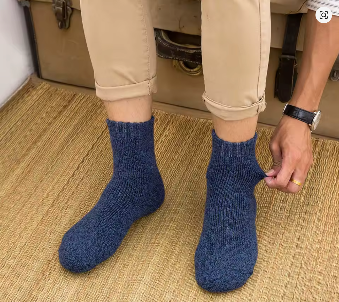 Chaussettes d’hiver en laine mérinos – Homme – Lot de 5