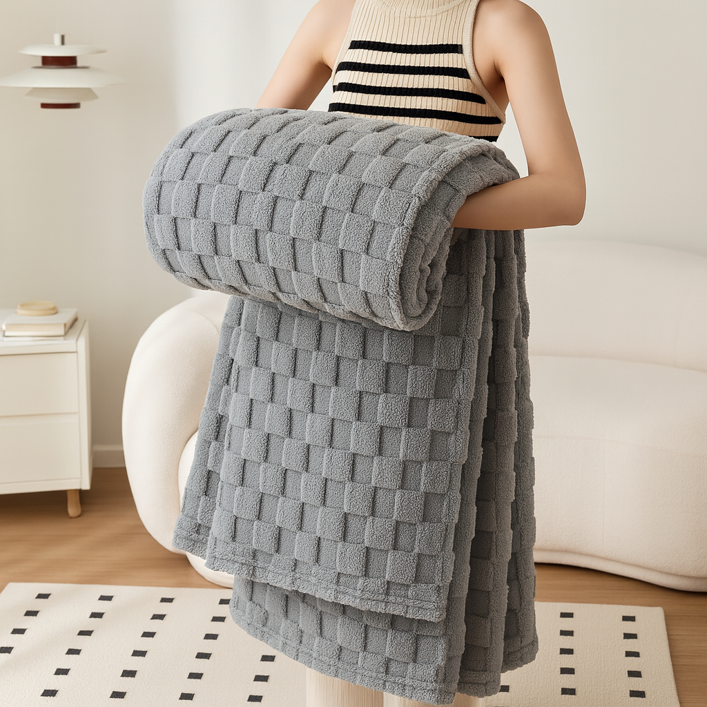 Couverture d'hiver Sherpa et housse de canapé douce