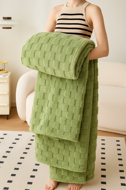 Couverture d'hiver Sherpa et housse de canapé douce