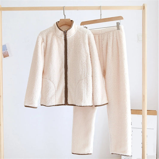 Ensemble pyjama polaire femme deux pièces pour l'hiver