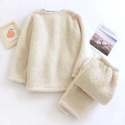 Pyjama d'hiver en flanelle – Femme | Polaire corail épais