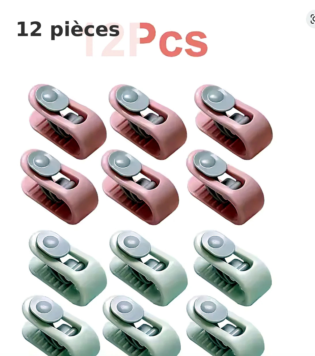 Clips housse de couette – anti-glisse, sans aiguille (8 ou 12 pièces)