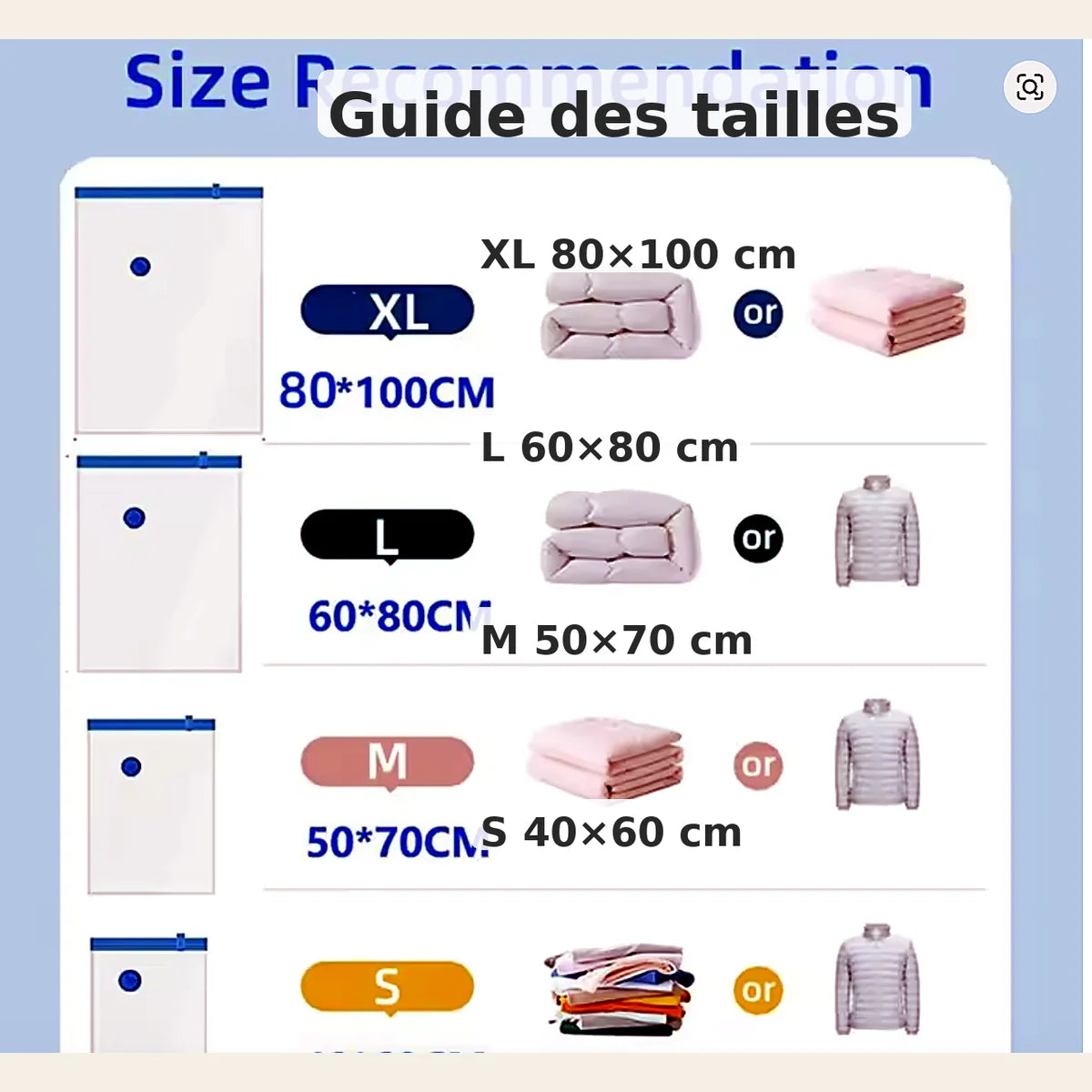 Sacs de compression couettes & plaids – kit 4 ou 6