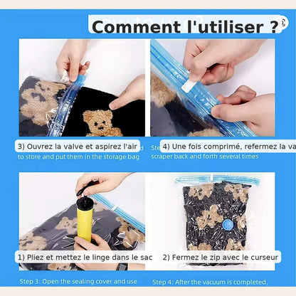 Sacs de compression couettes & plaids – kit 4 ou 6