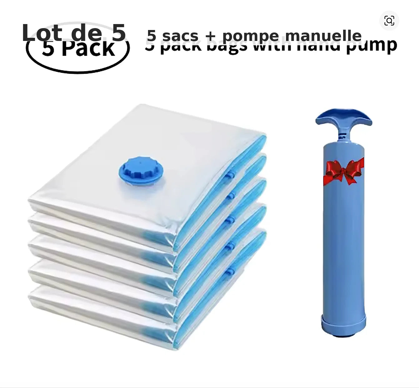 Sacs de compression couettes & plaids – kit 4 ou 6