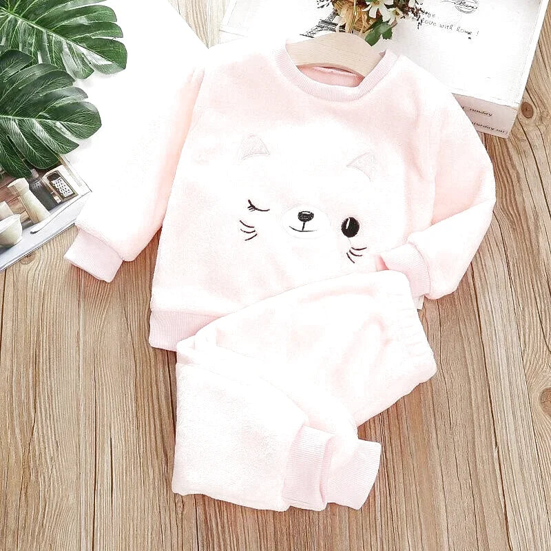 Ensemble pyjama en polaire corail pour enfant