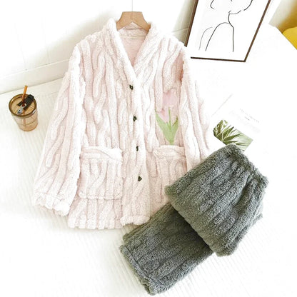 Ensembles de pyjamas confortables en flanelle pour femmes
