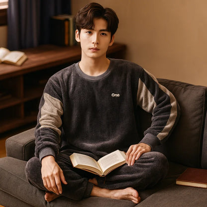 Pyjama Homme Polaire Velours Corail - Épais Doublé Ultra Doux