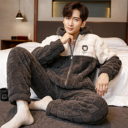 Ensemble de pyjama polaire épais pour hommes