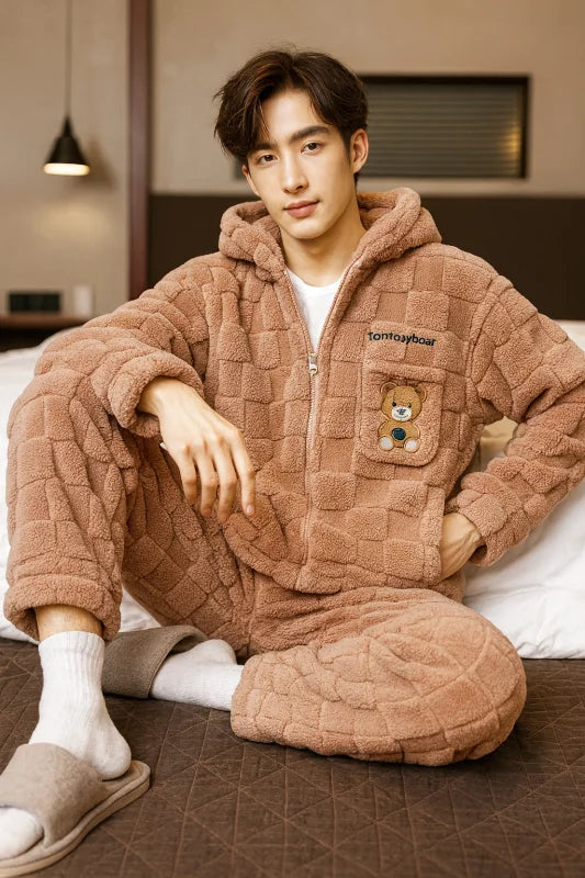 Ensemble de pyjama polaire épais pour hommes