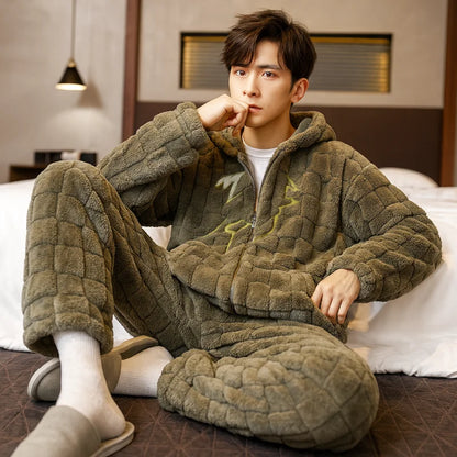 Ensemble de pyjama polaire épais pour hommes