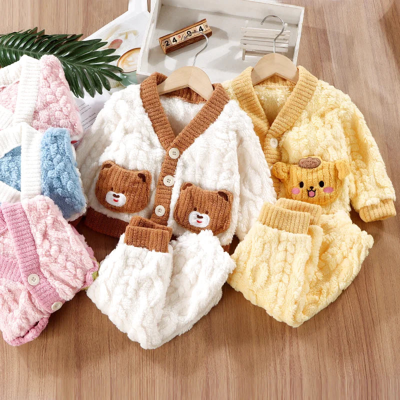 Ensemble de pyjama d'hiver épais et chaud pour enfants