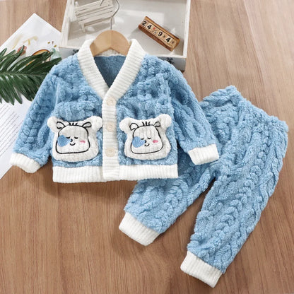 Ensemble de pyjama d'hiver épais et chaud pour enfants