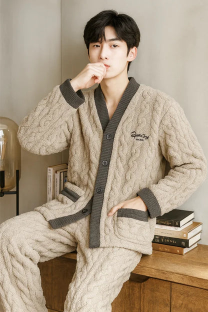 Pyjama Polaire Homme Corail - Chaud &amp; Confortable | Cocon Polaire