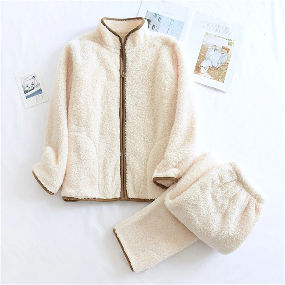 Pyjama d'hiver en flanelle – Femme | Polaire corail épais